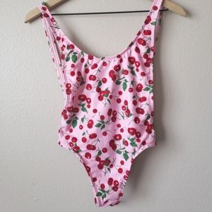 Chloe Rose One Piece Swimsuit Cherry Print Sz XS